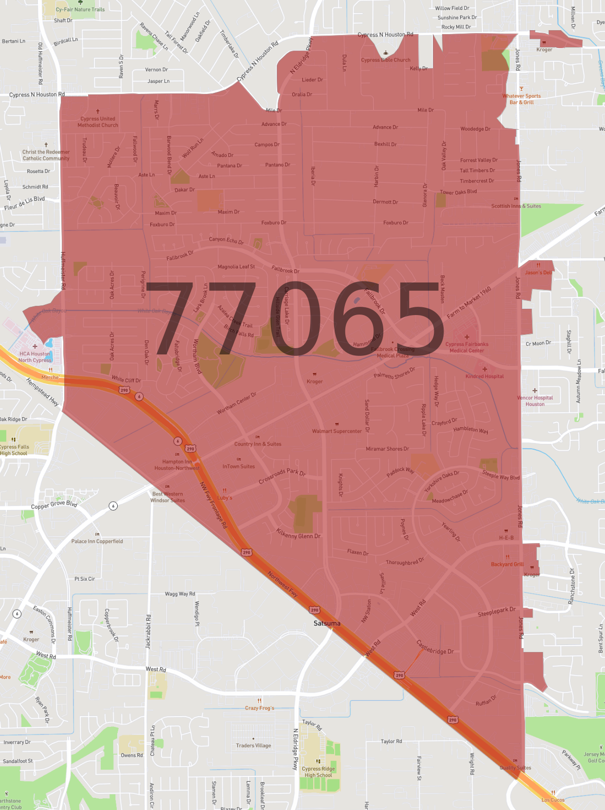 Zip Code 77065 - AtlasBig.com