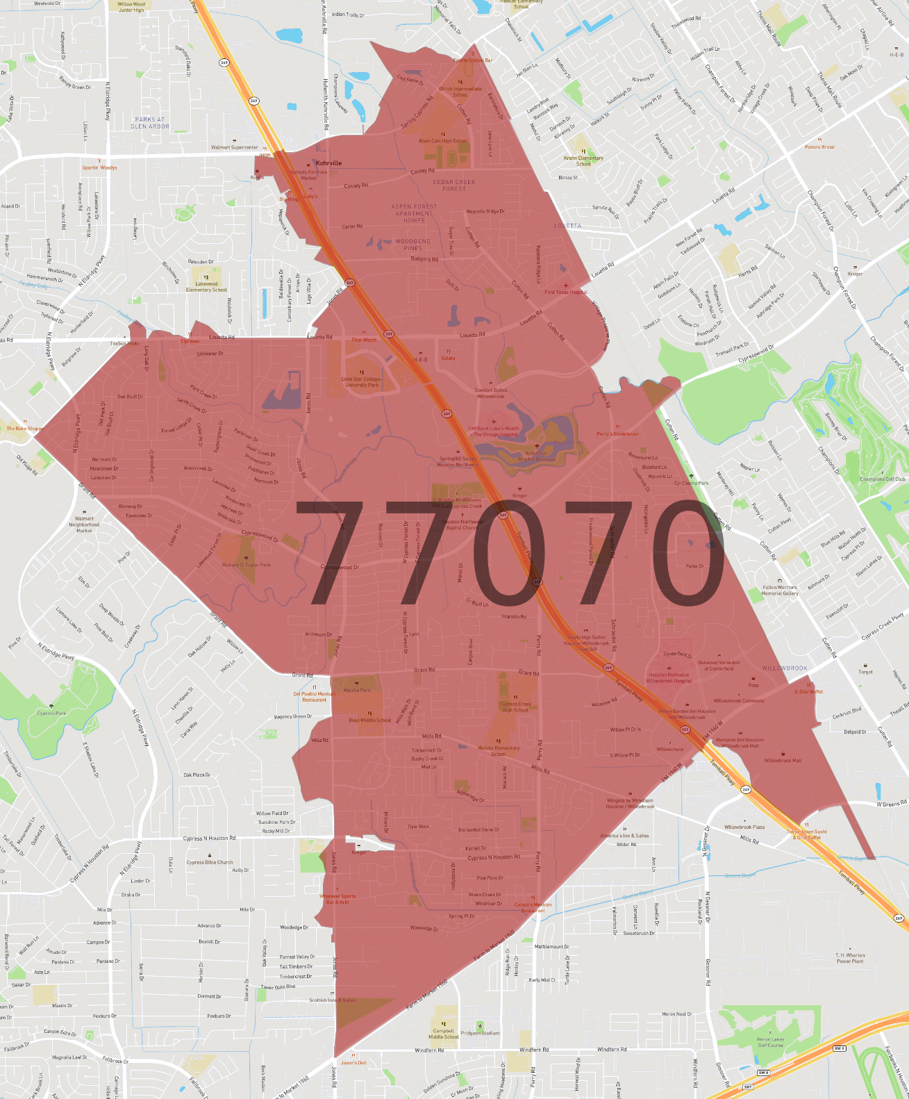 Zip Code 77070 AtlasBig