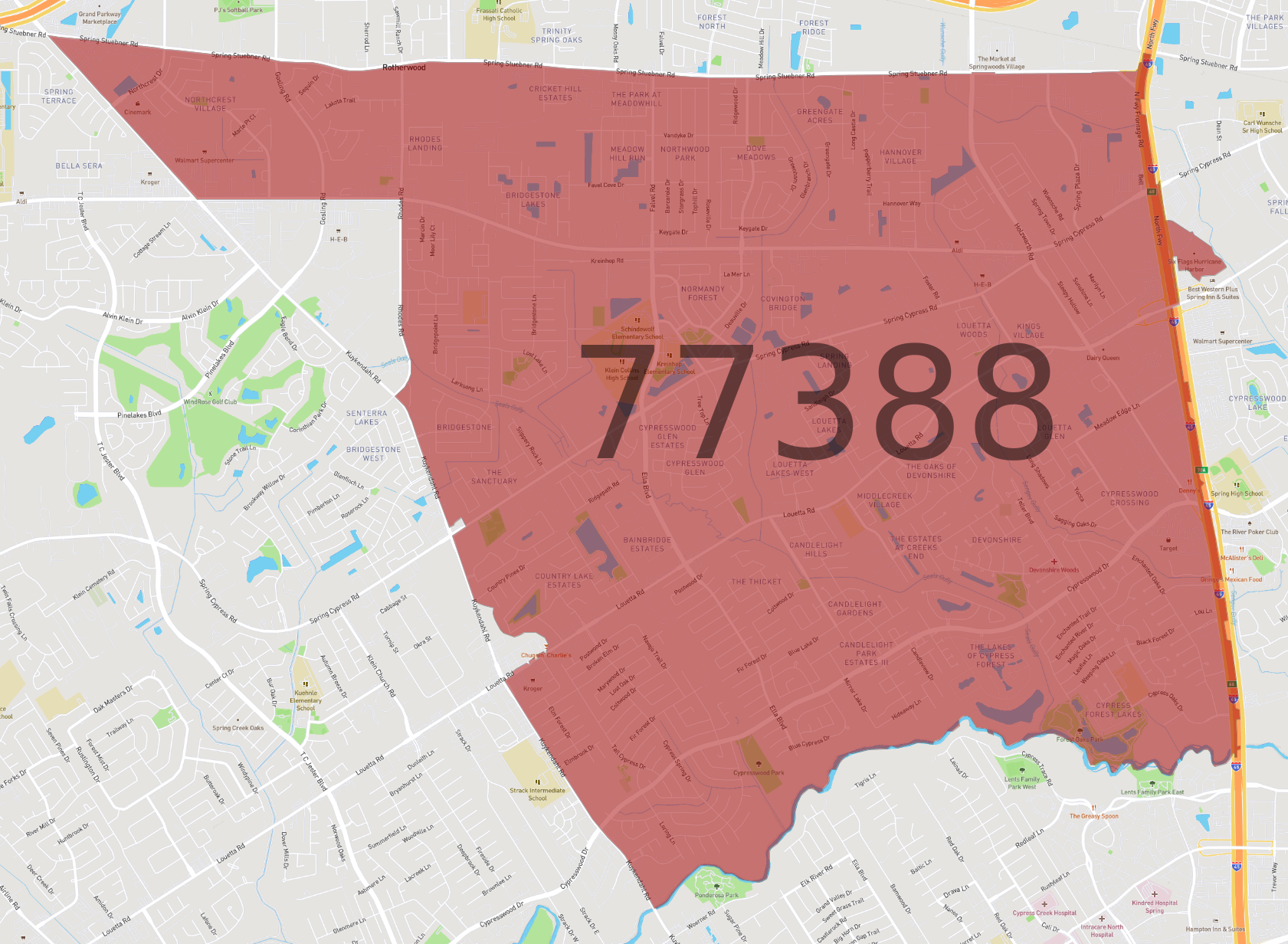 Zip Code 77388 - AtlasBig.com