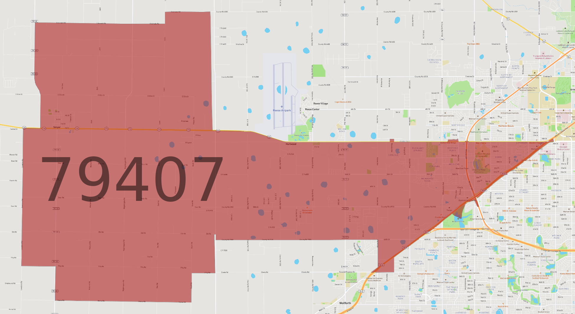 Zip Code 79407 - AtlasBig.com