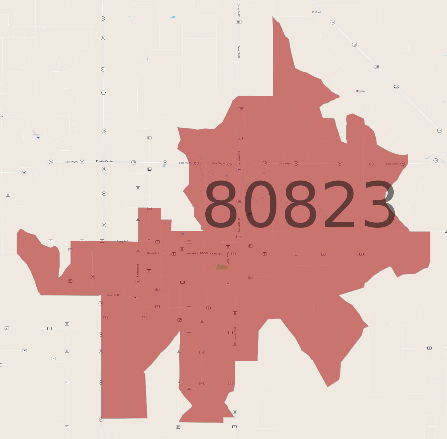 Zip Code 80823 AtlasBig