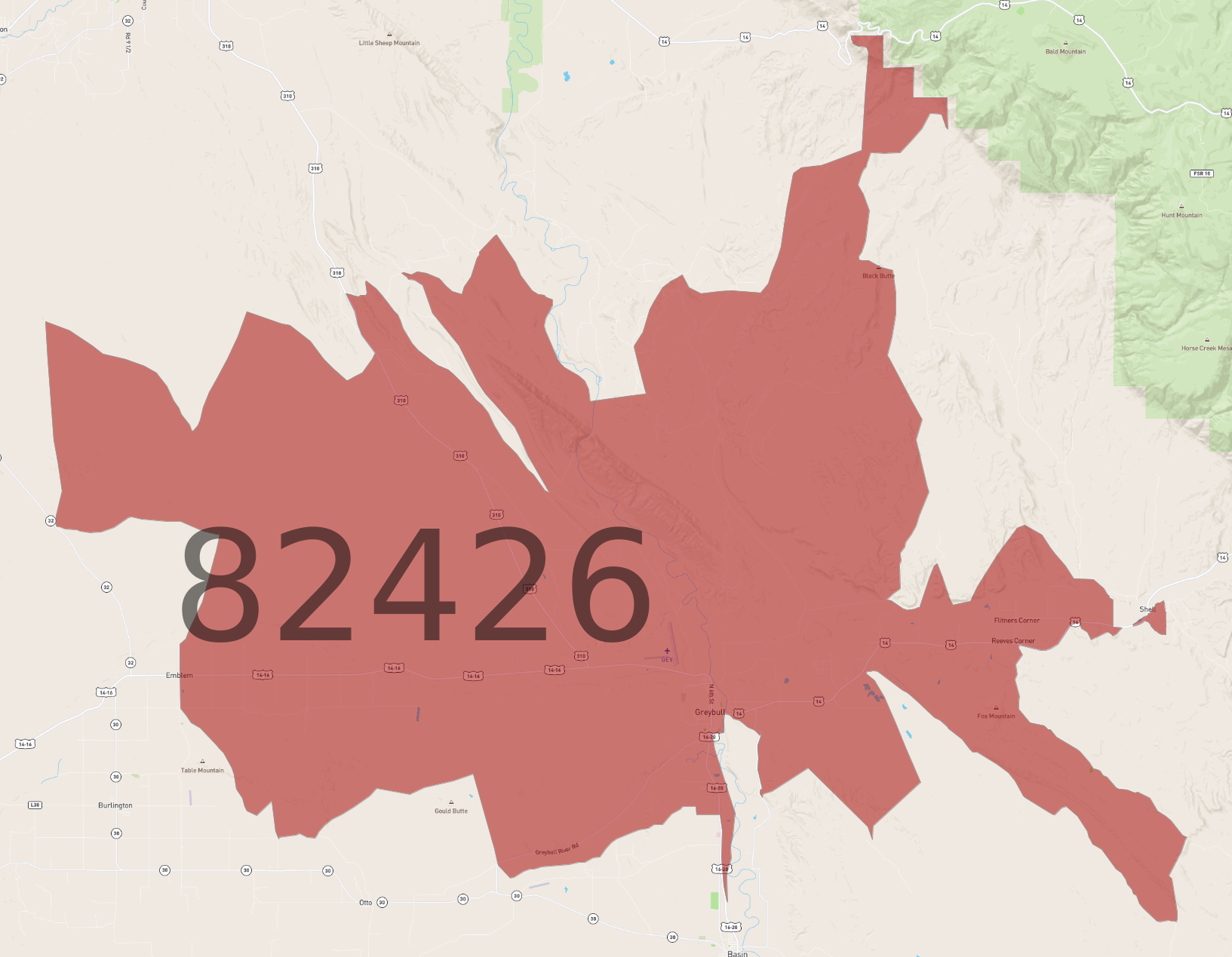 Zip Code 82426 - AtlasBig.com