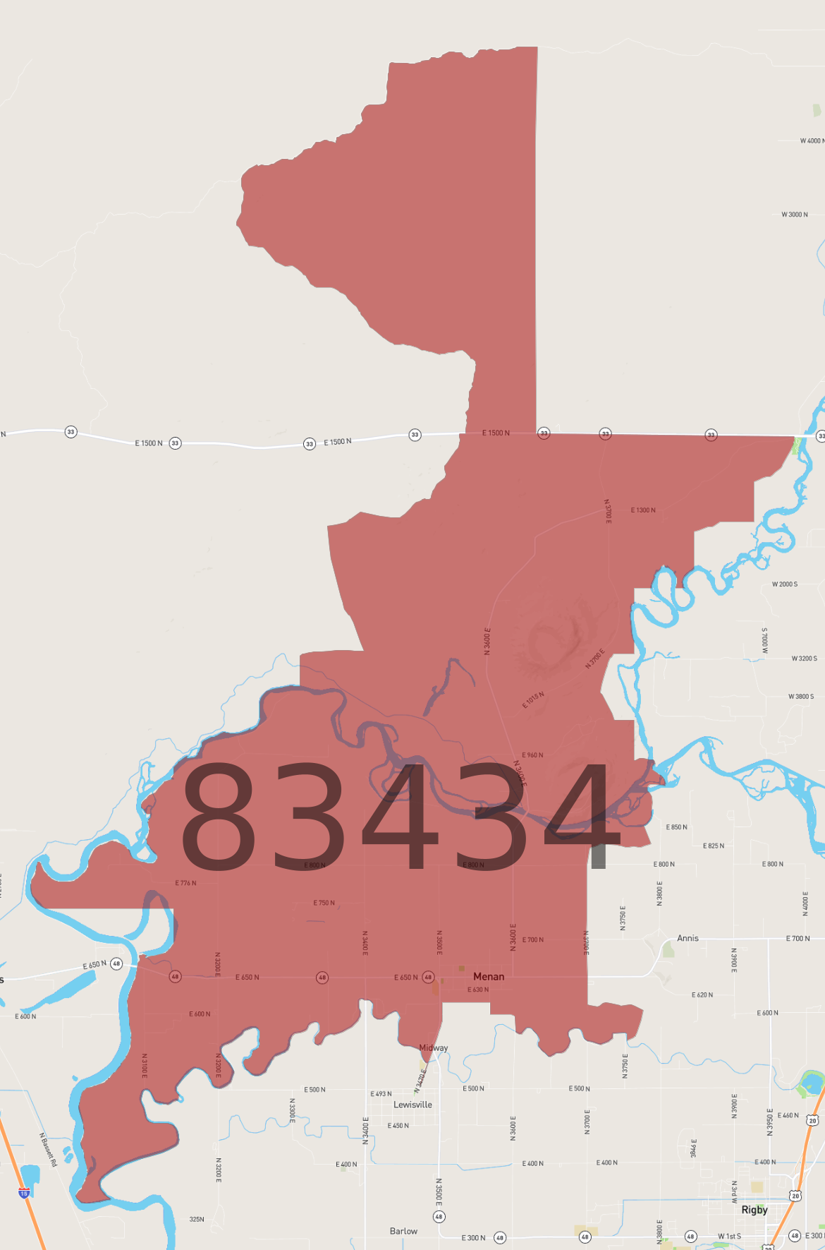 Zip Code 83434 - AtlasBig.com