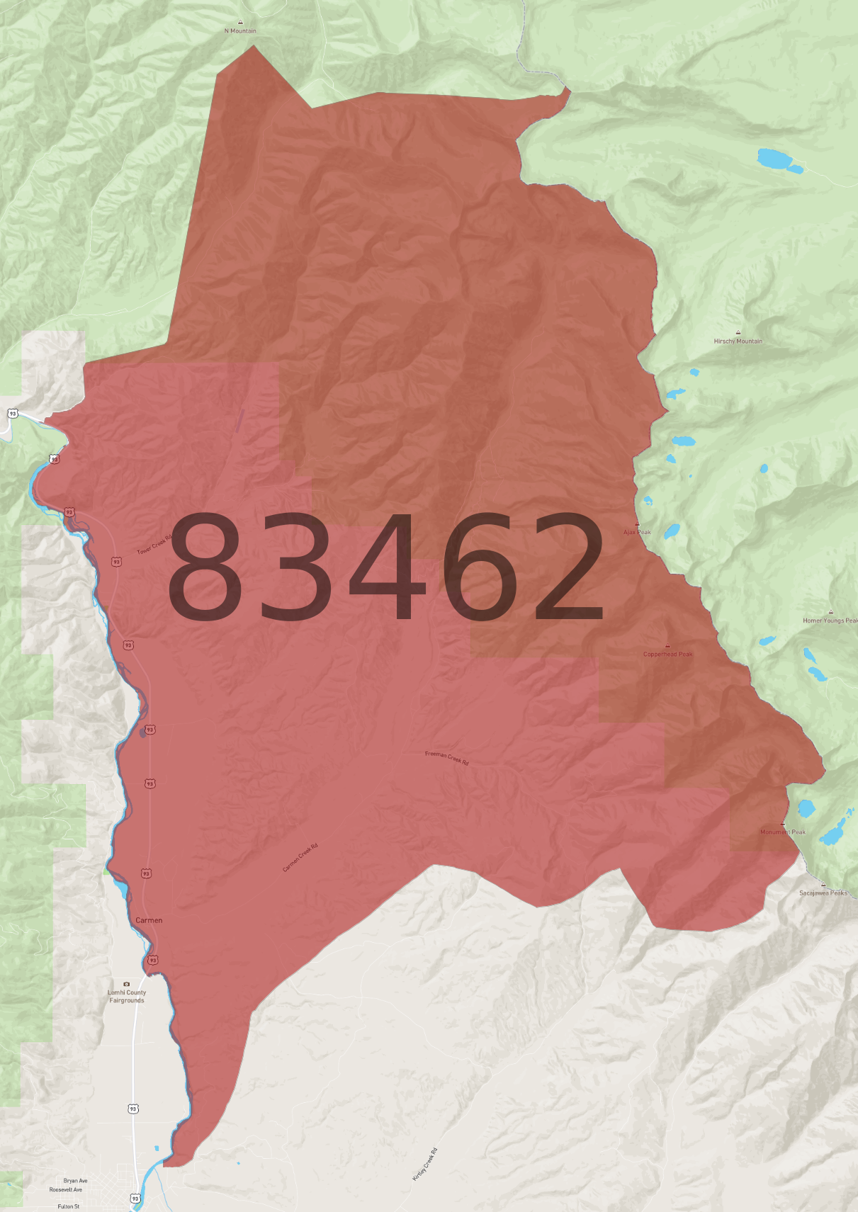 Zip Code 83462 - AtlasBig.com