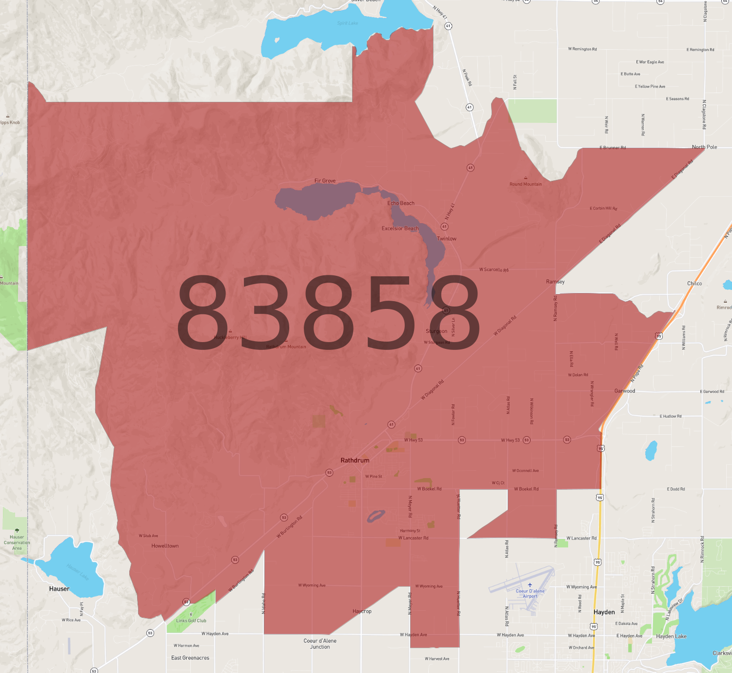 Zip Code 83858 - AtlasBig.com Zip Code 83858 - AtlasBig.com
