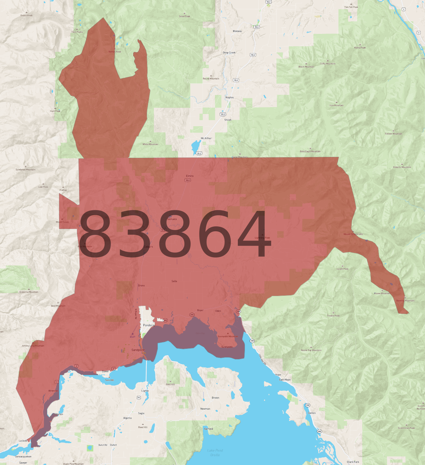Zip Code 83864 - AtlasBig.com