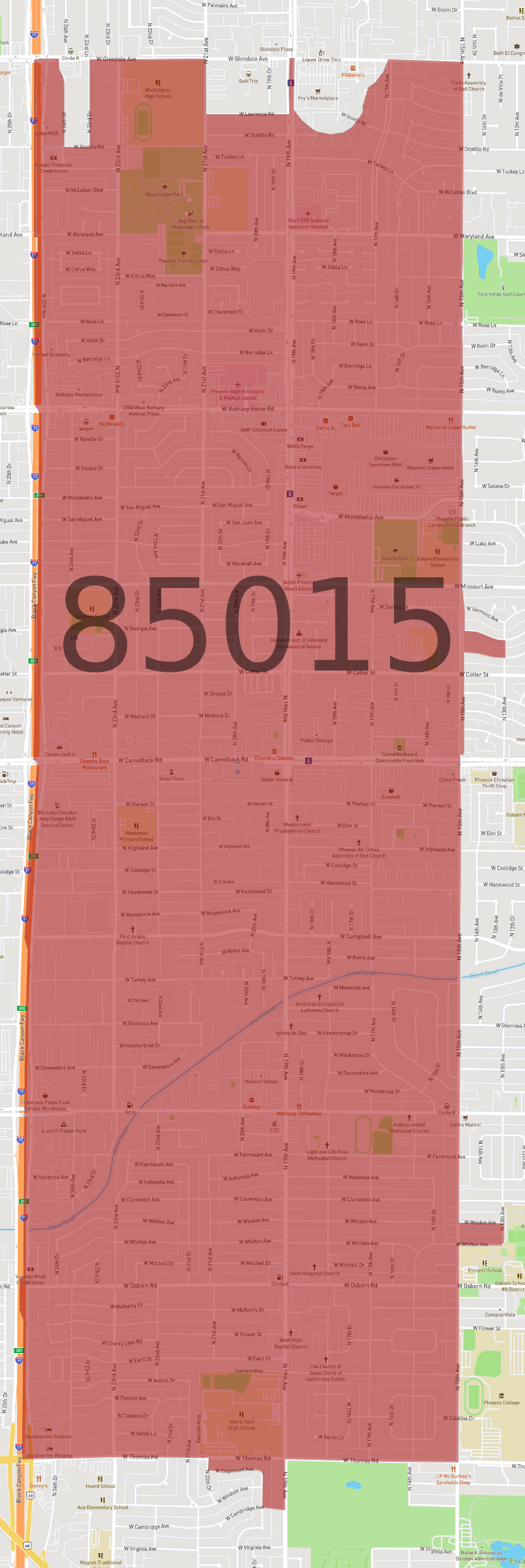 Zip Code 85015 AtlasBig