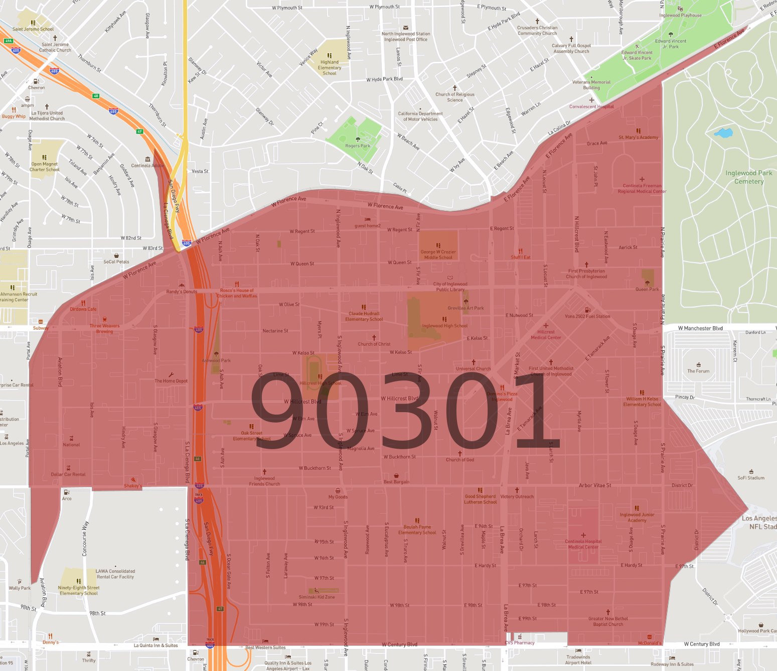 Zip Code 90301 AtlasBig