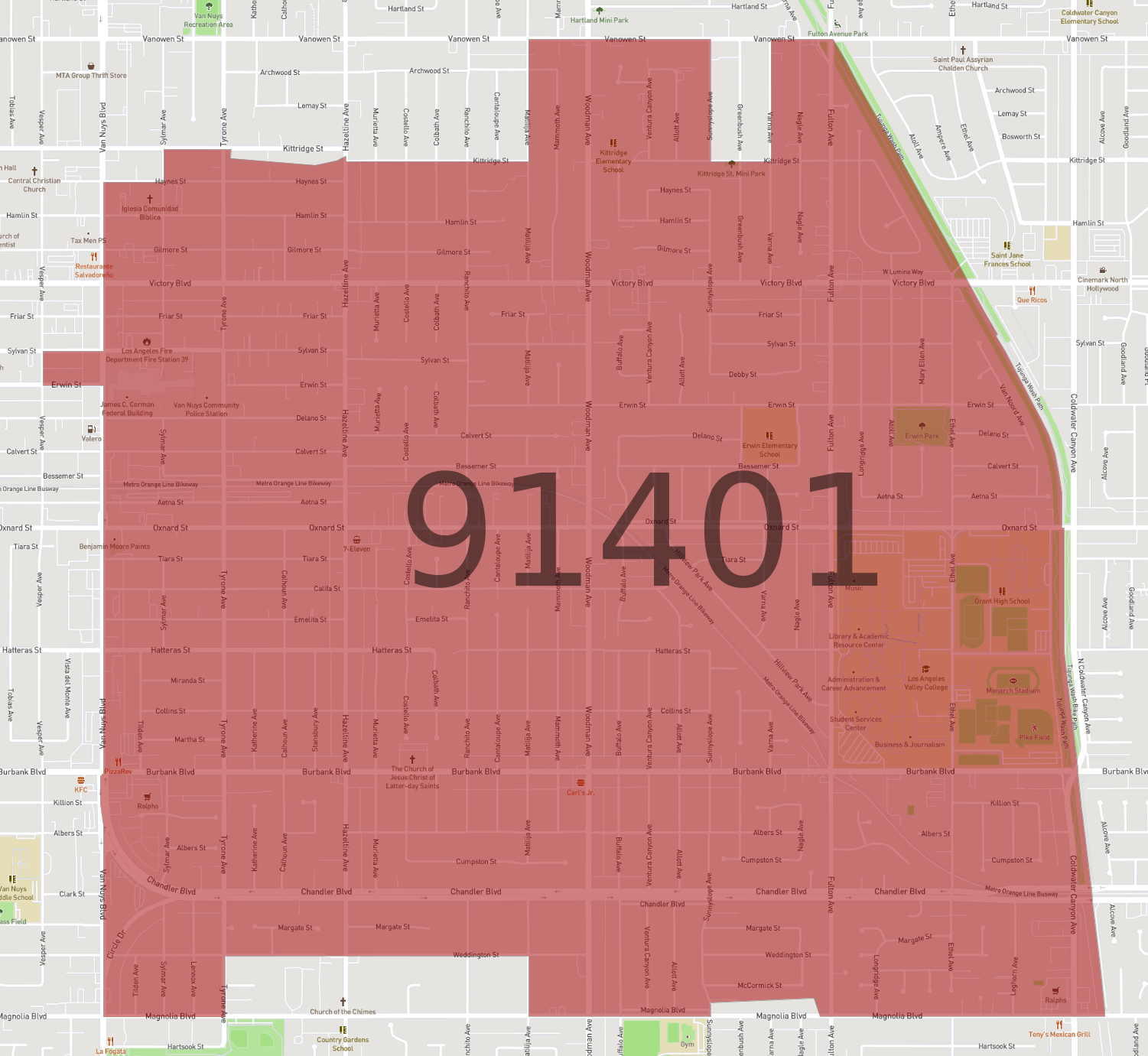 Zip Code 91401 AtlasBig