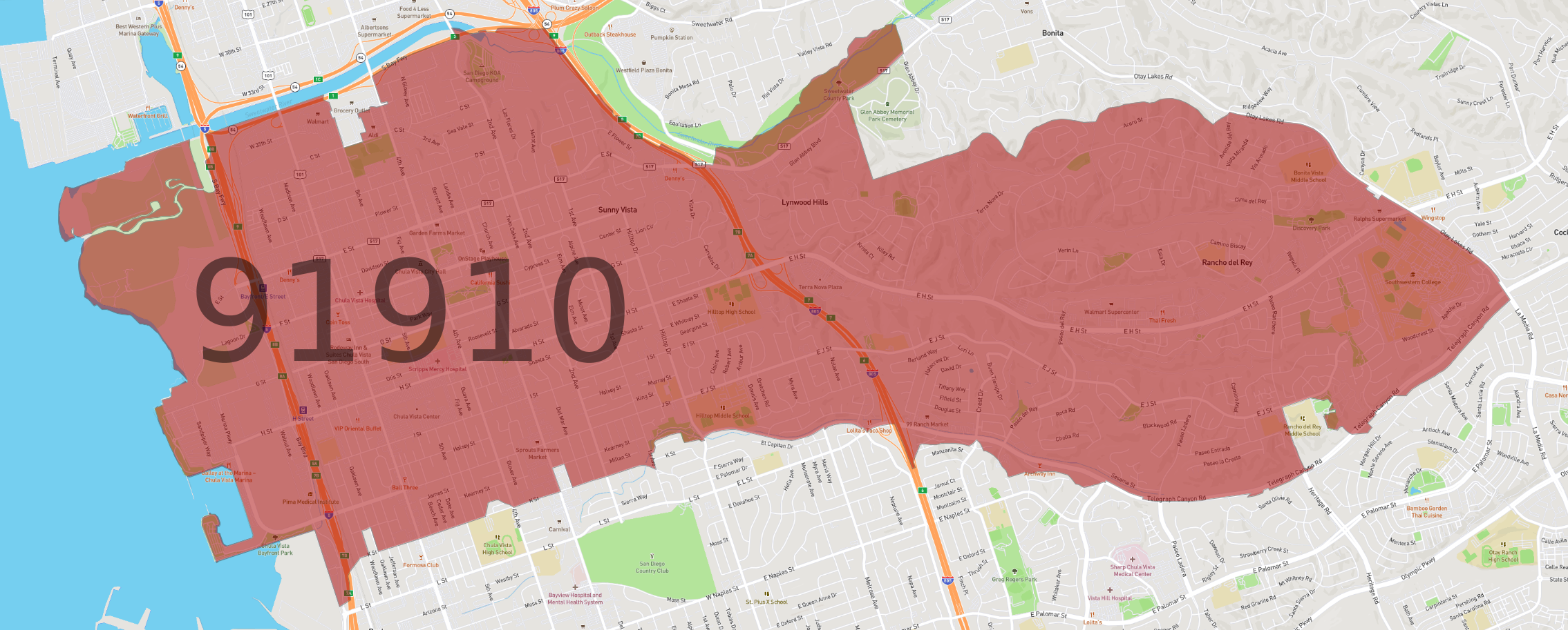 Zip Code 91910 AtlasBig