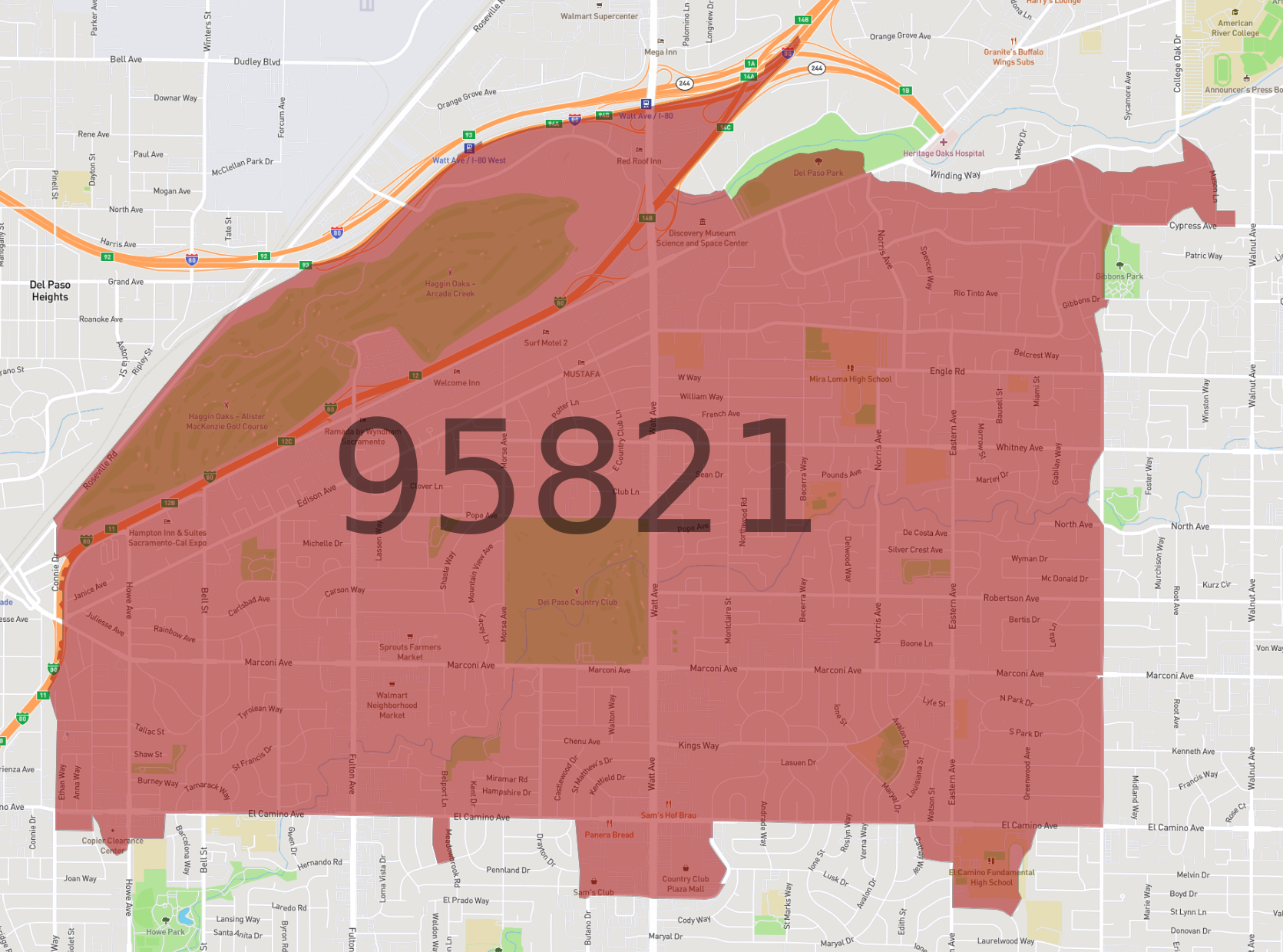 Zip Code 95821 AtlasBig