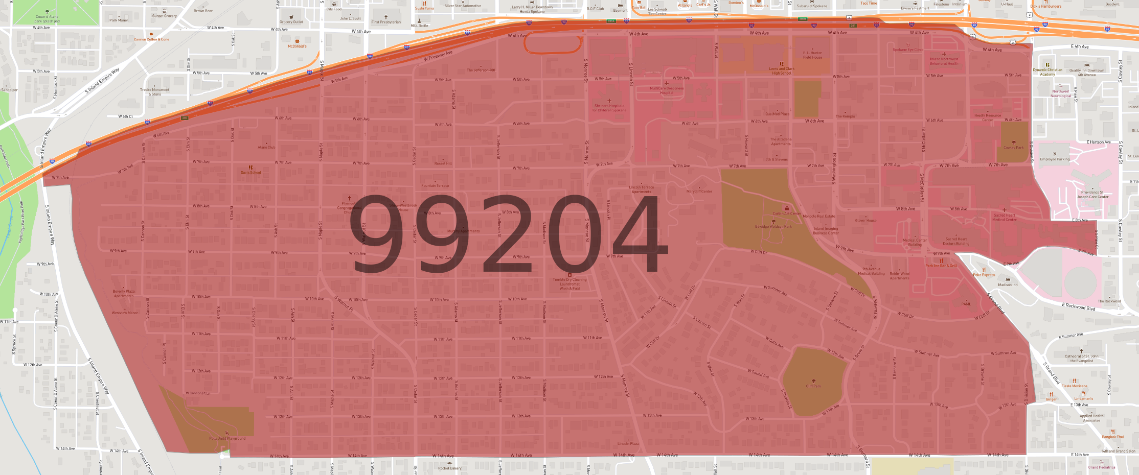 Zip Code 99204 Spokane AtlasBig