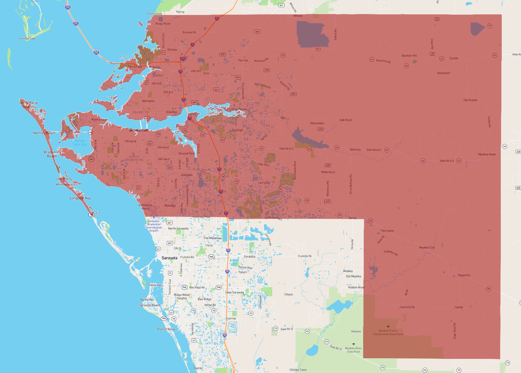 Manatee County Map