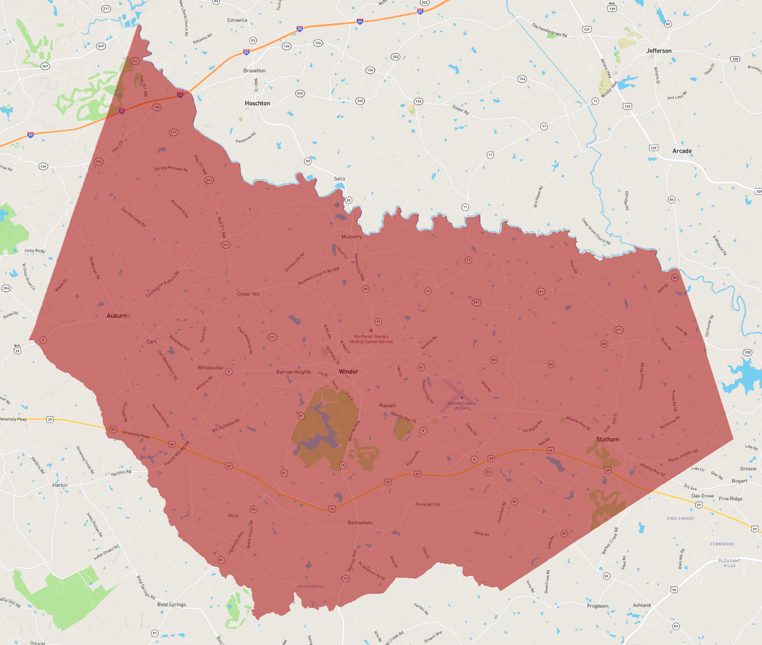 Barrow County Area Code Georgia Barrow County Area Code Map - Bank2home.com