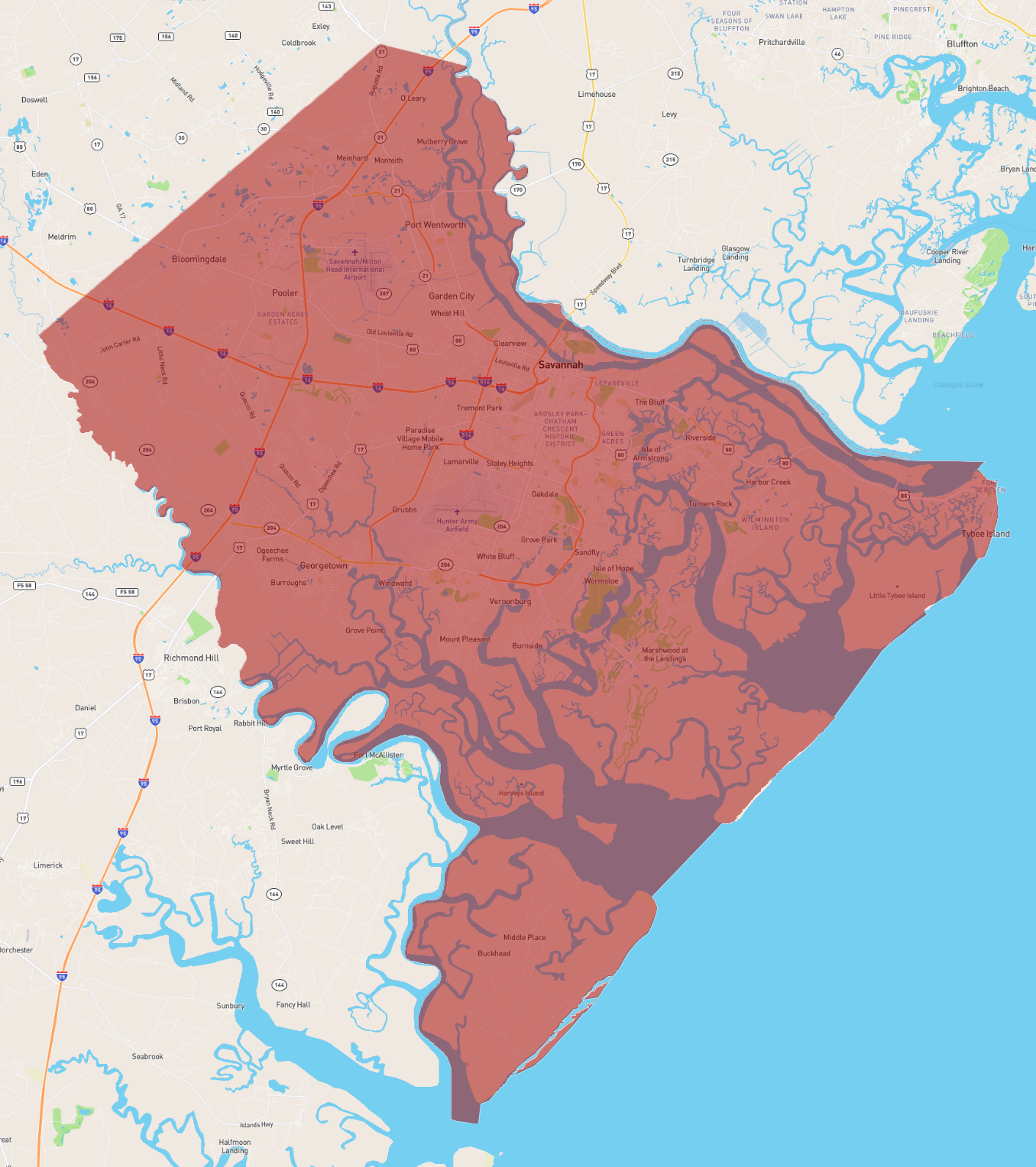 Georgia Chatham County - AtlasBig.com
