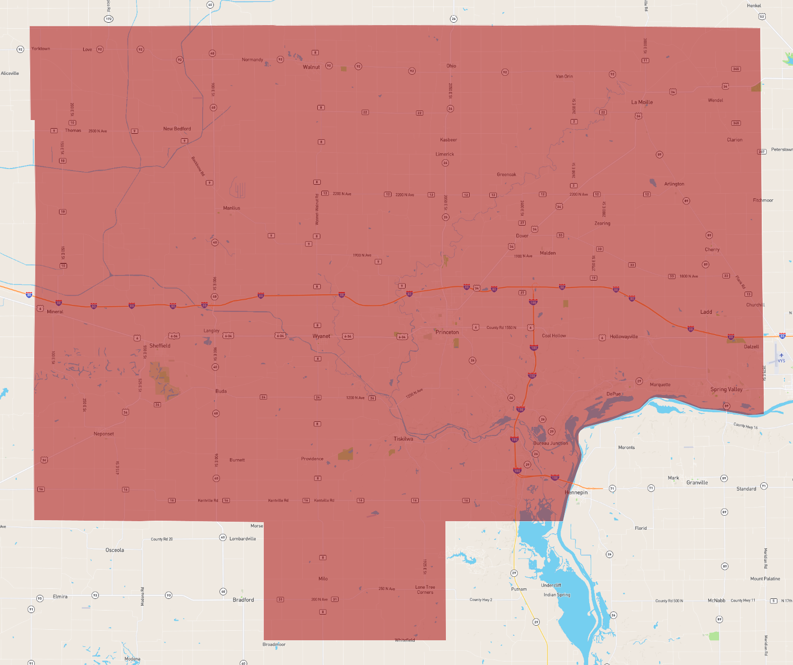 Bureau County Il Gis Illinois Bureau County - Atlasbig.com
