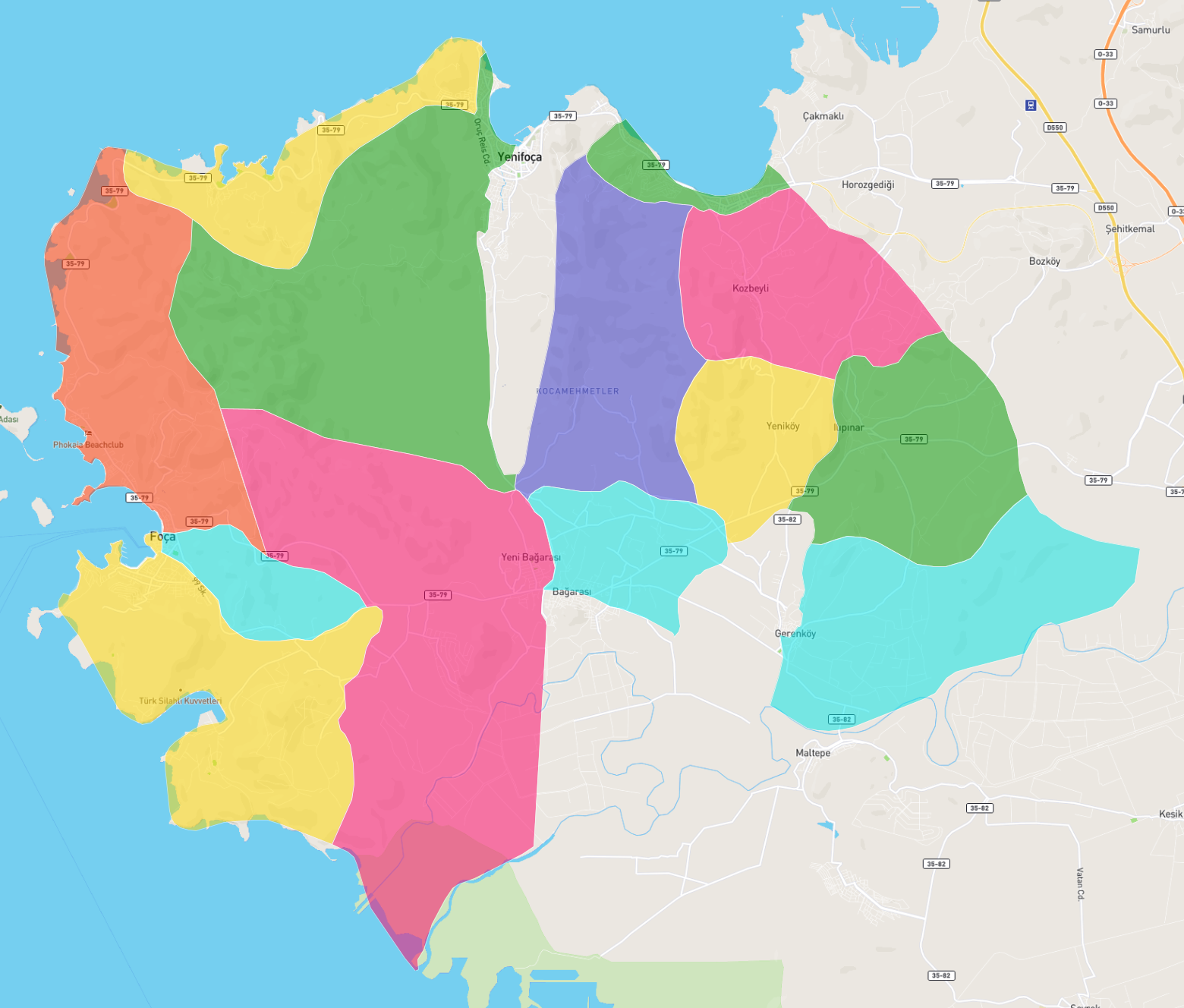izmir foca nin mahalleleri atlasbig com