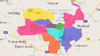 Kassel Postleitzahlen Karte - AtlasBig.com