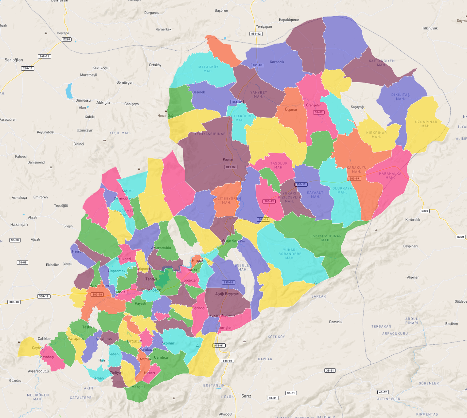 kayseri pinarbasi nin mahalleleri atlasbig com