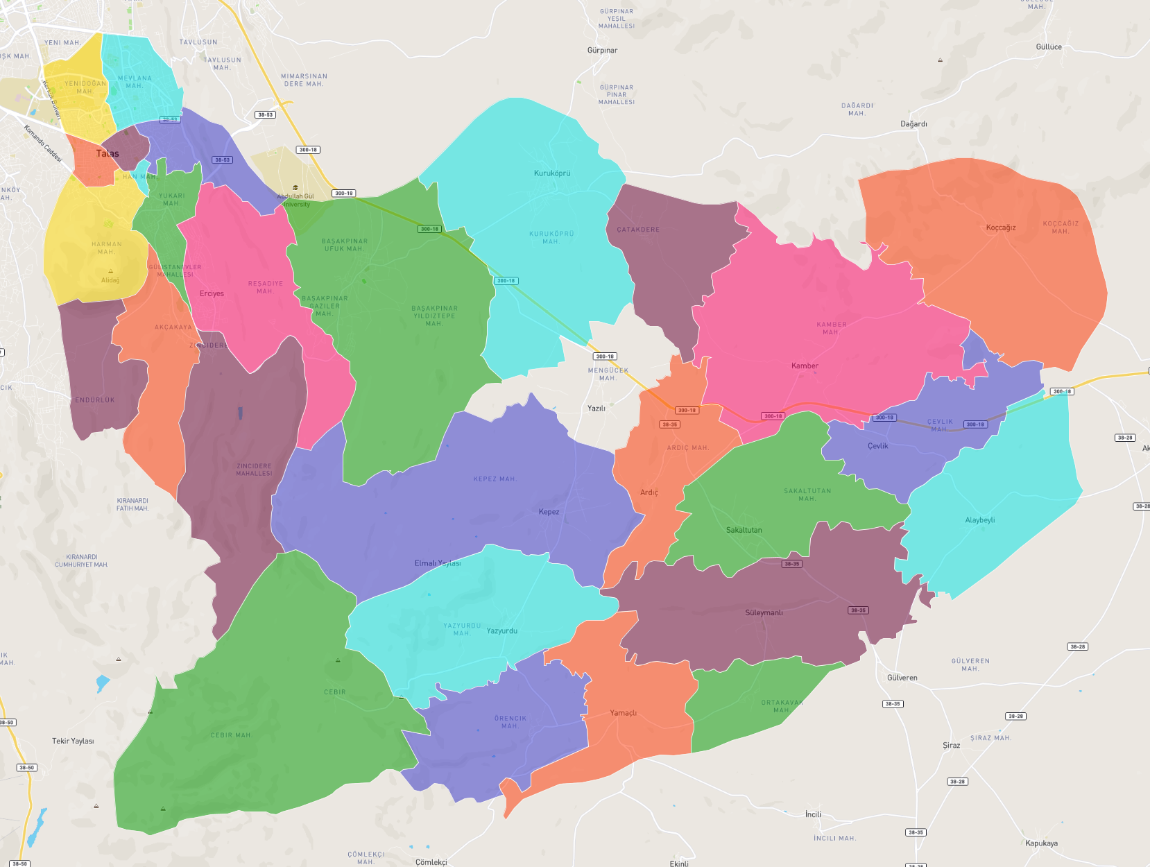 kayseri talas in mahalleleri atlasbig com