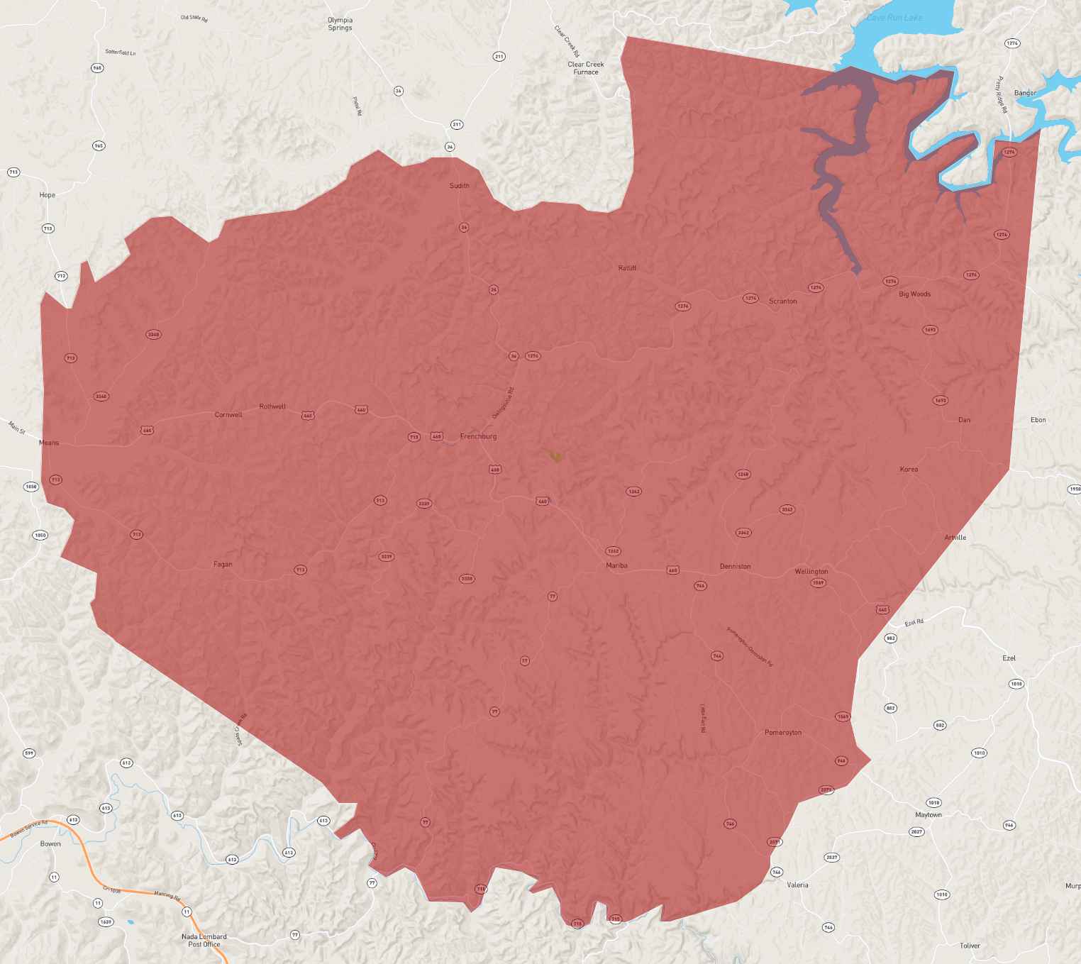 Menifee County Ky Map Kentucky Menifee County - Atlasbig.com