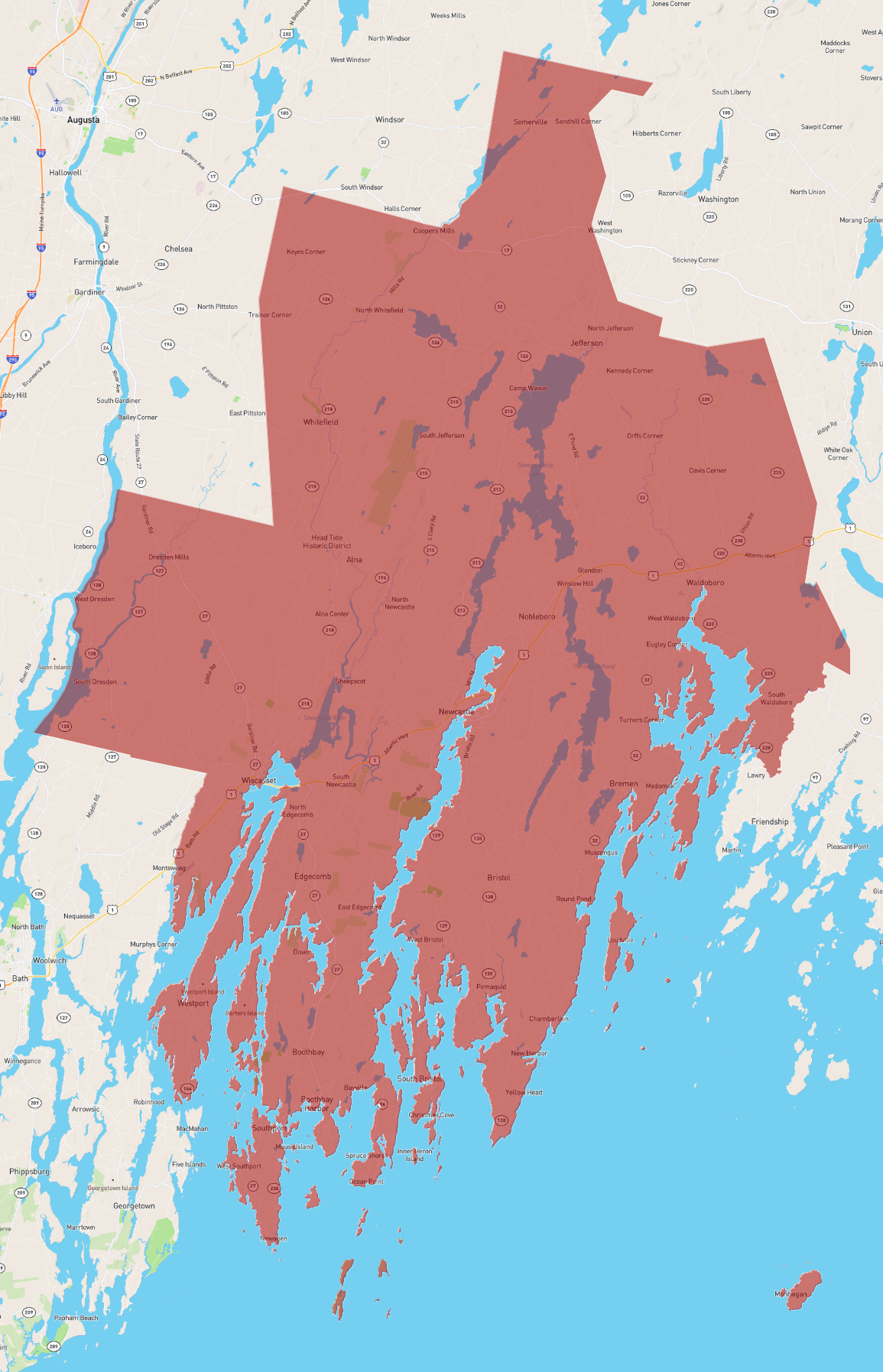 Lincoln County Maine Gis Maine Lincoln County - Atlasbig.com