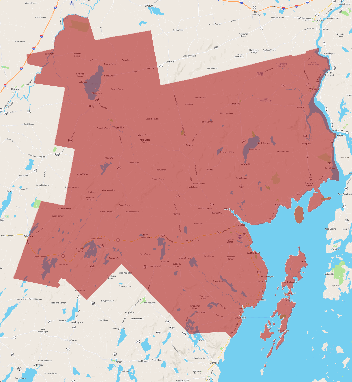 Waldo County Maine Map Maine Waldo County - Atlasbig.com
