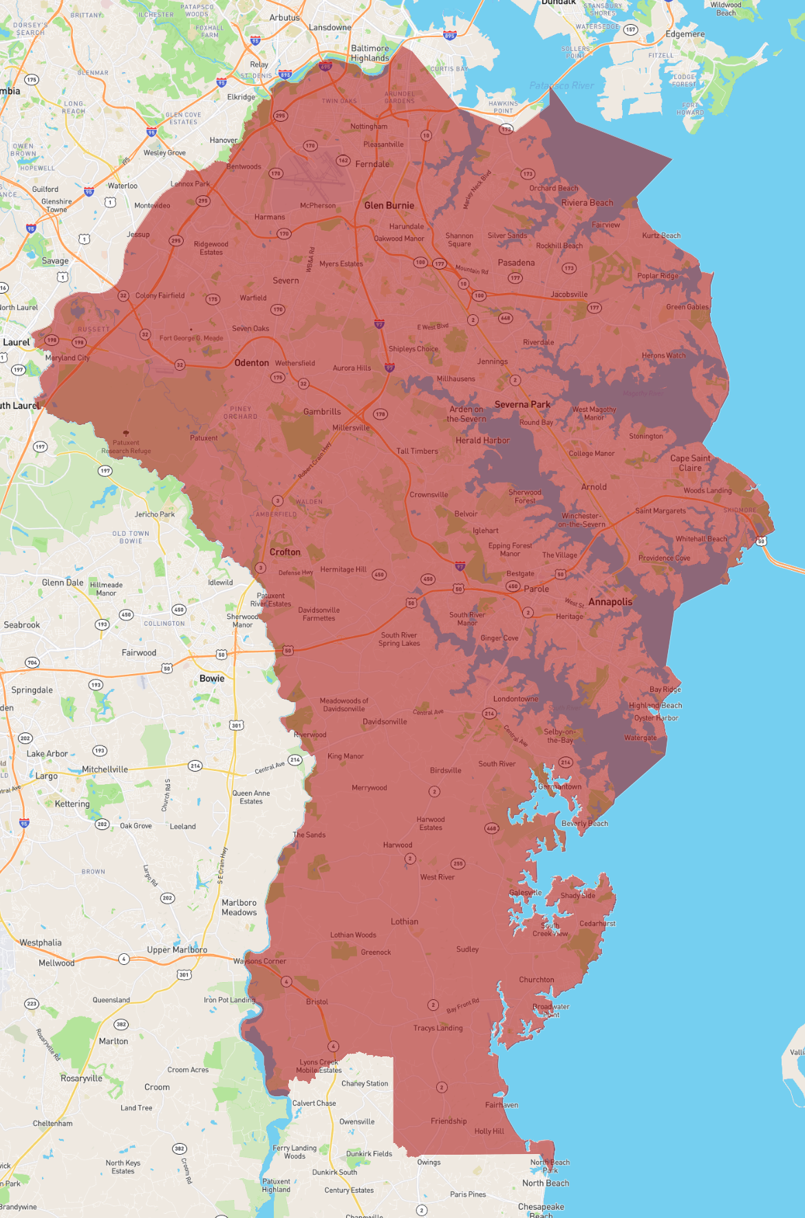 Anne Arundel County Map Md