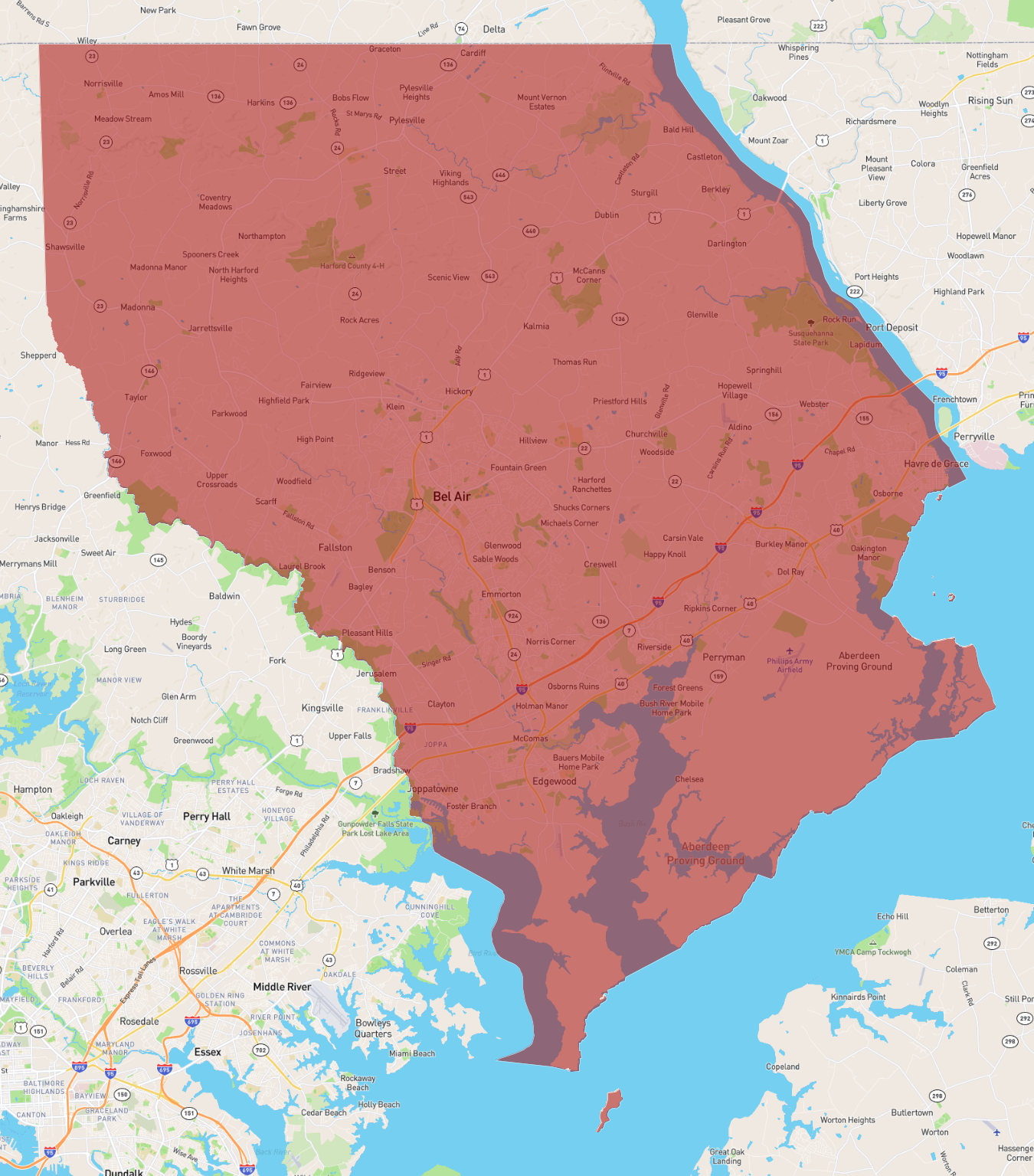 Harford County Map Printable