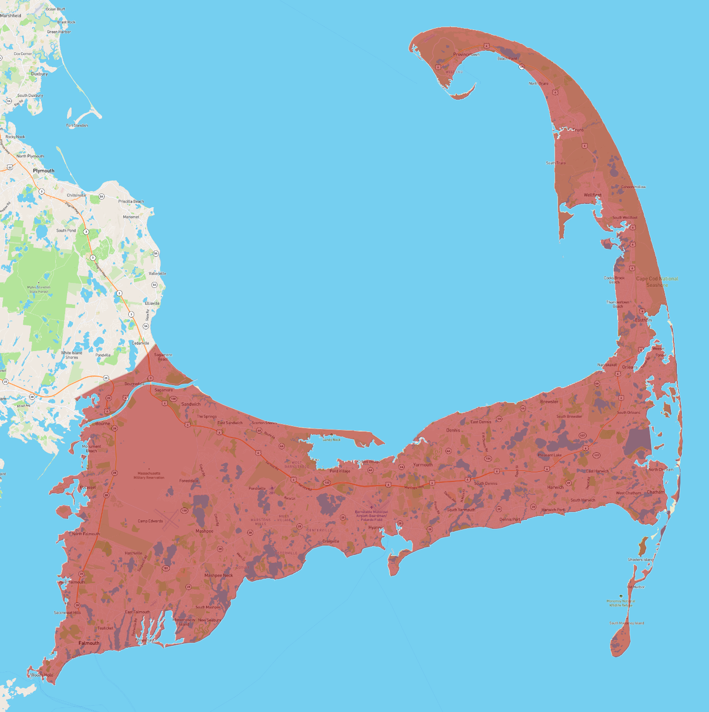 Massachusetts Barnstable County - AtlasBig.com