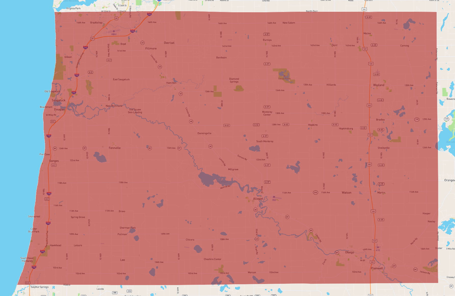 Michigan Allegan County - AtlasBig.com