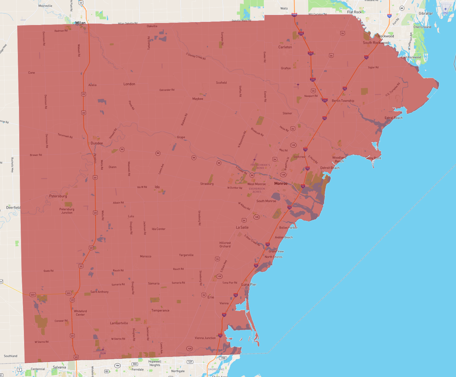 Michigan Monroe County AtlasBig com Michigan Monroe County AtlasBig com