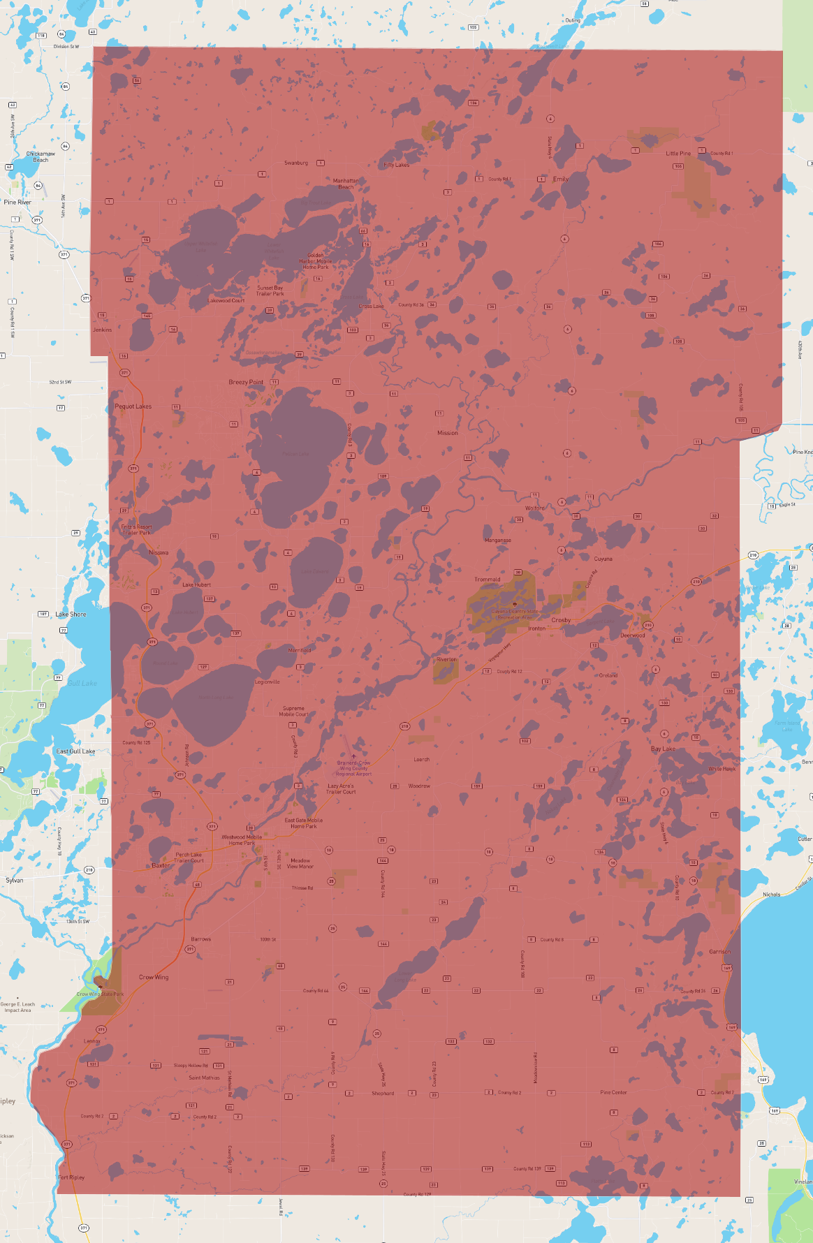 Crow Wing County Map