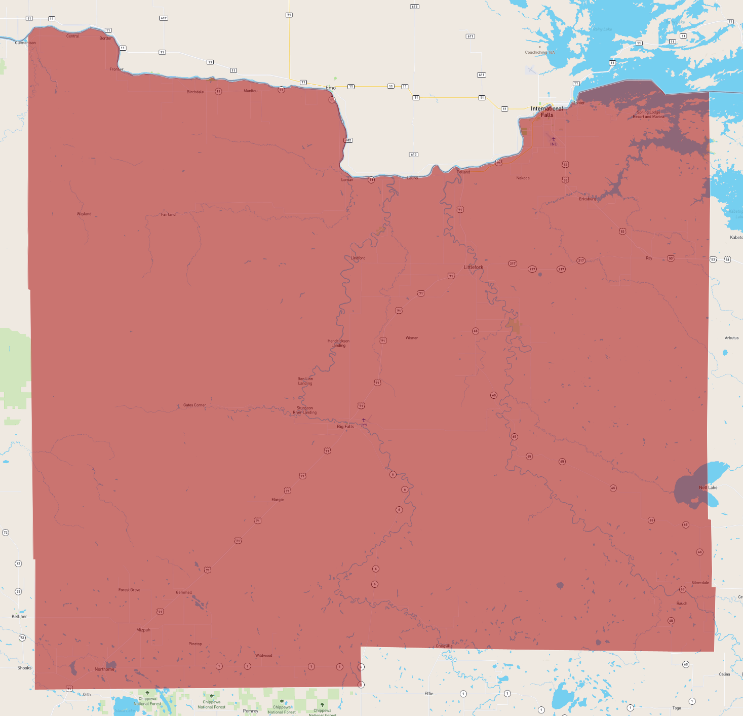 Koochiching County Map