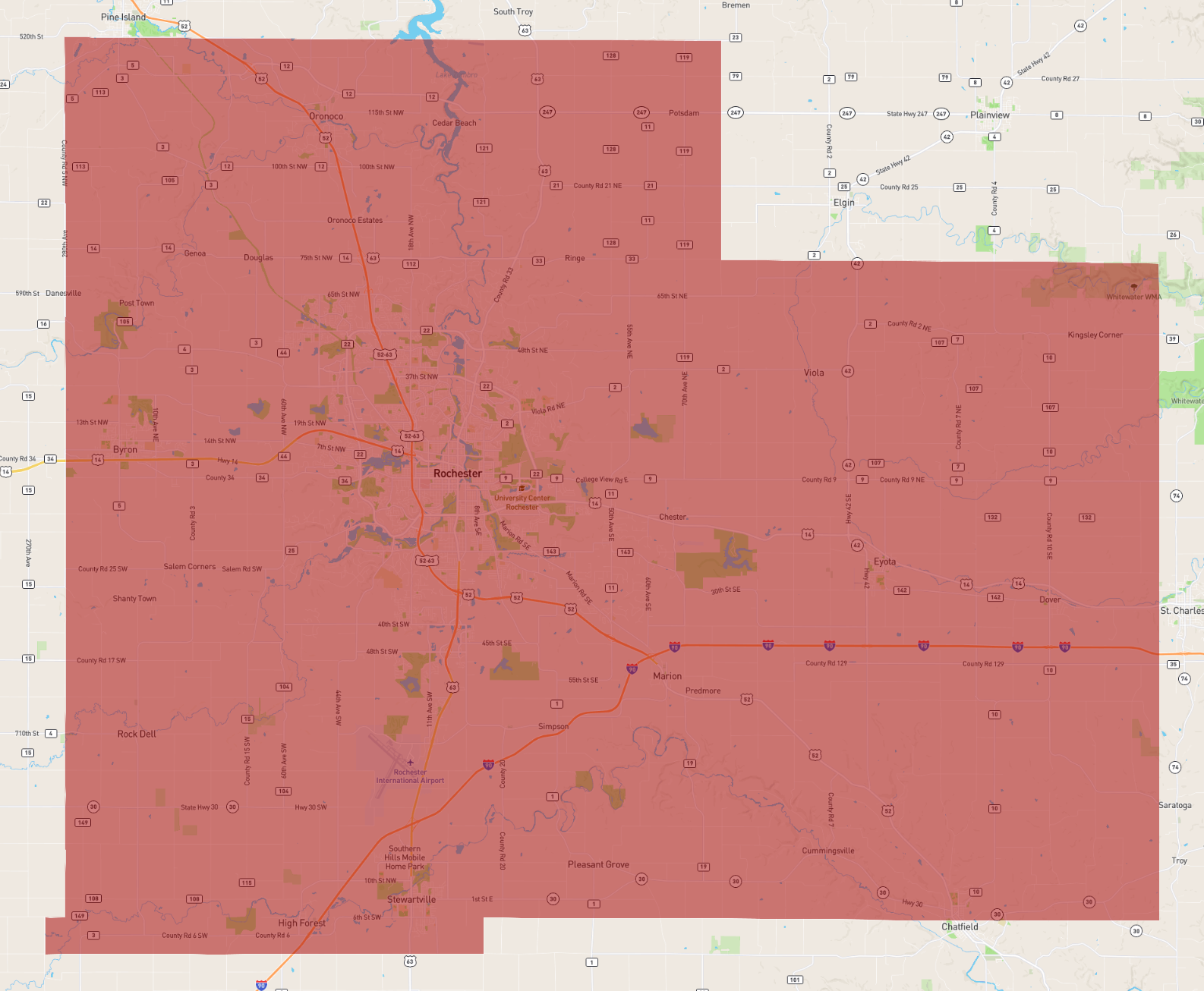 Map Of Olmsted County