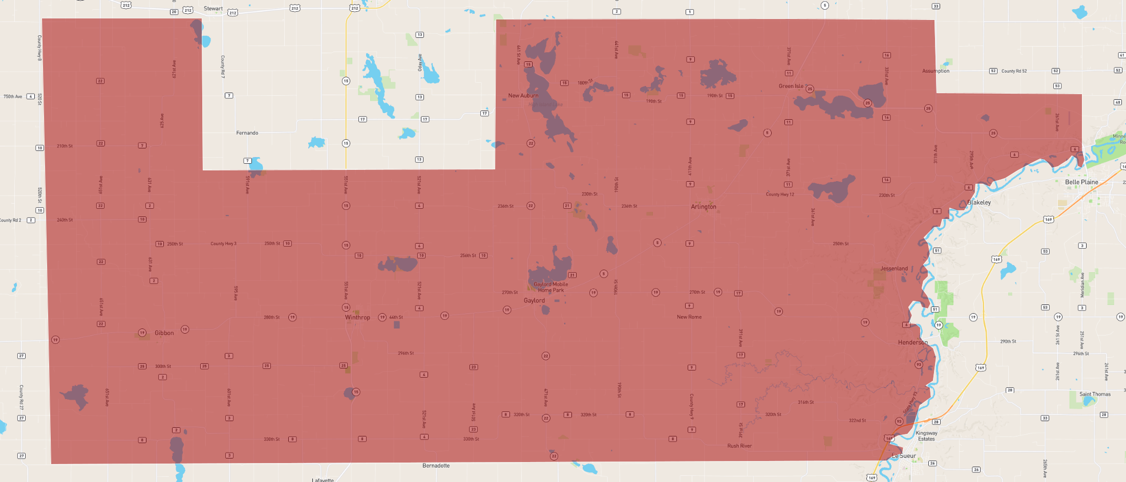 Sibley County Zoning Map