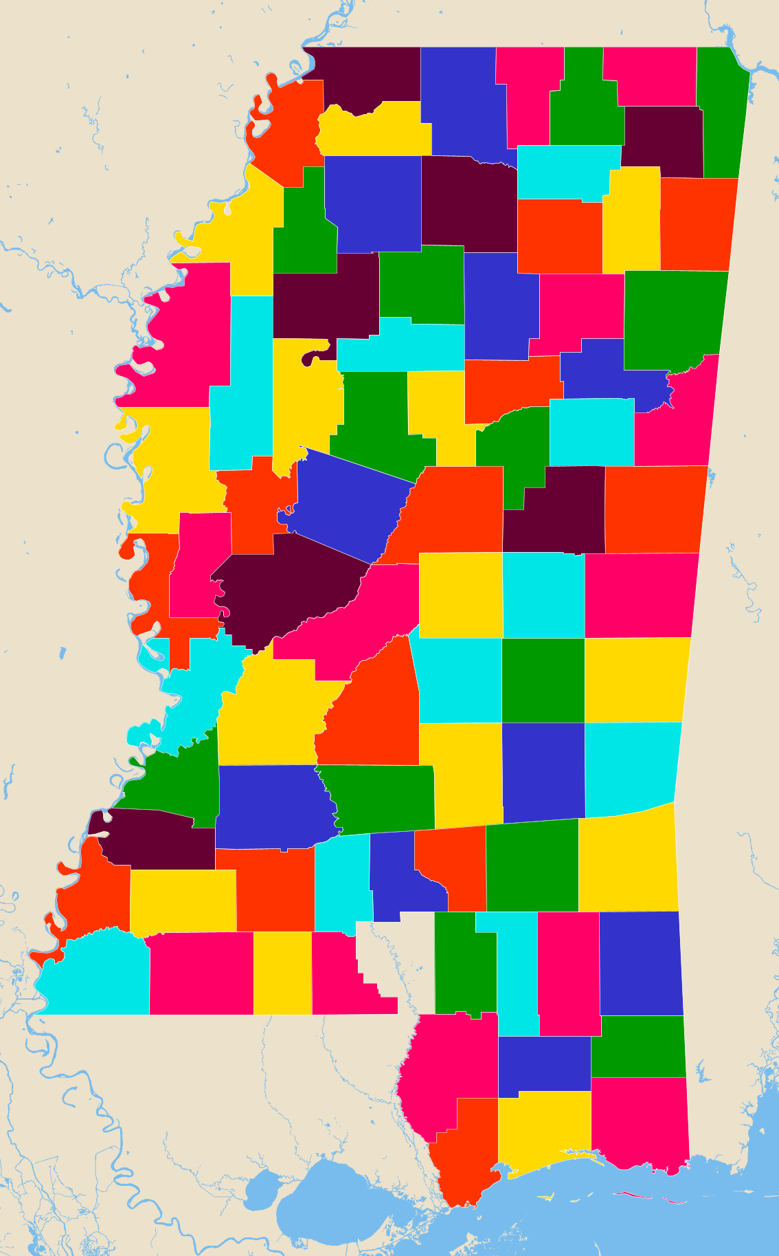 Counties In Mississippi AtlasBig