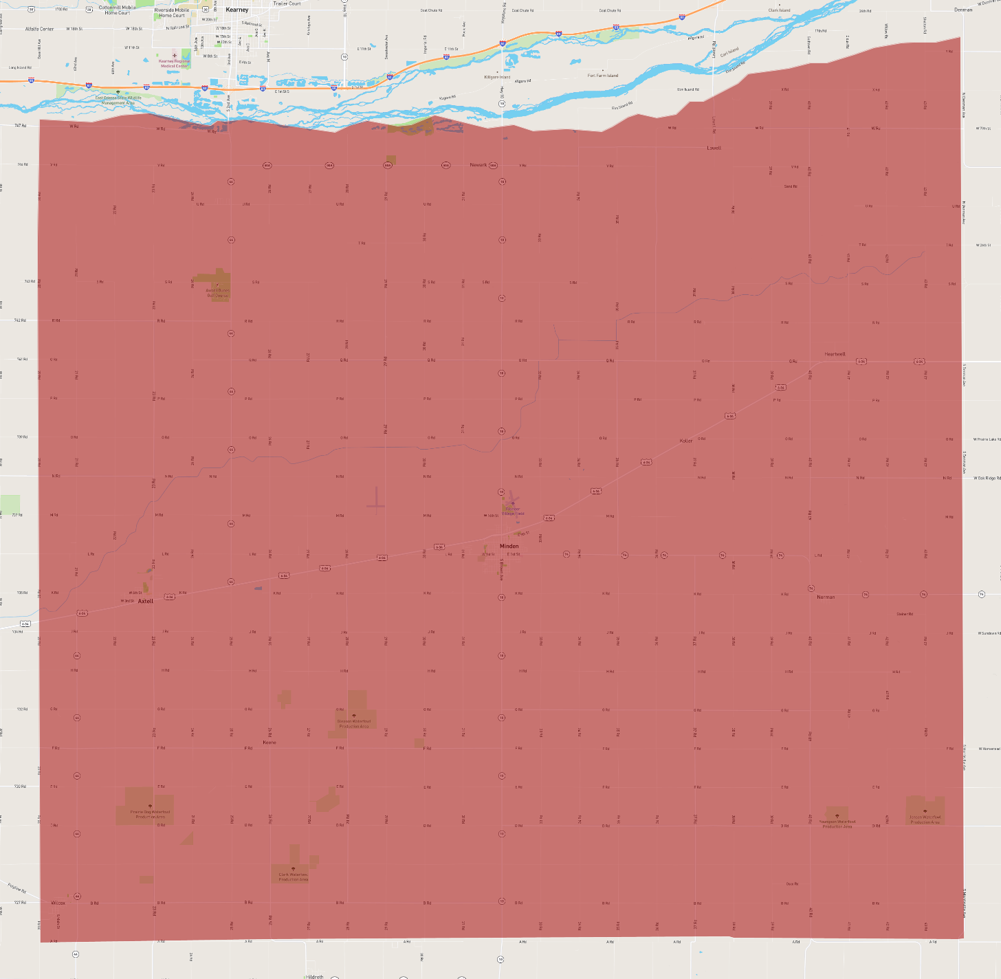 Kearney County Nebraska Digital Zip Code Map