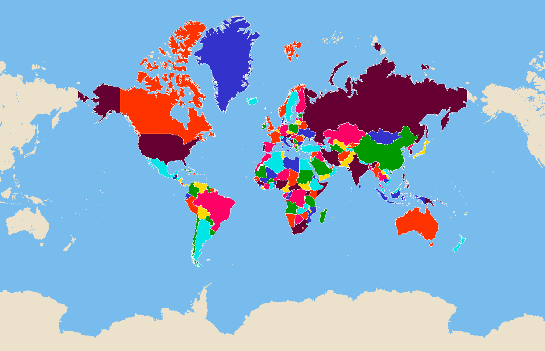 Worden Inwoner Grof Interactieve kaart van landen - AtlasBig.com