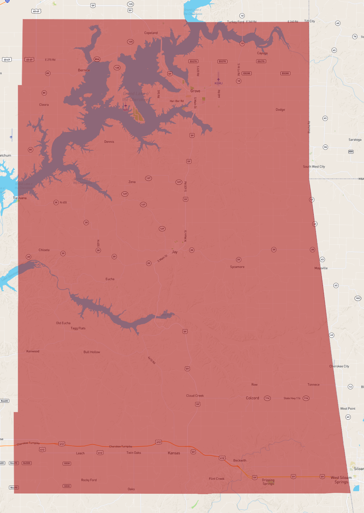 Oklahoma Delaware County - AtlasBig.com