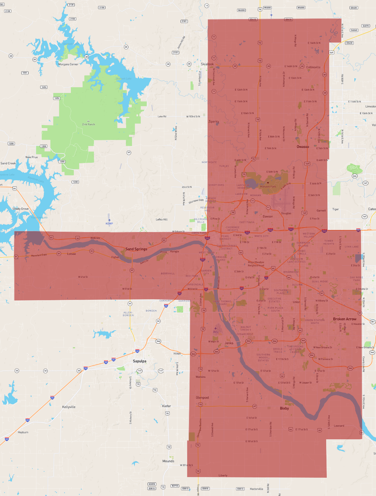 Oklahoma Tulsa County - AtlasBig.com