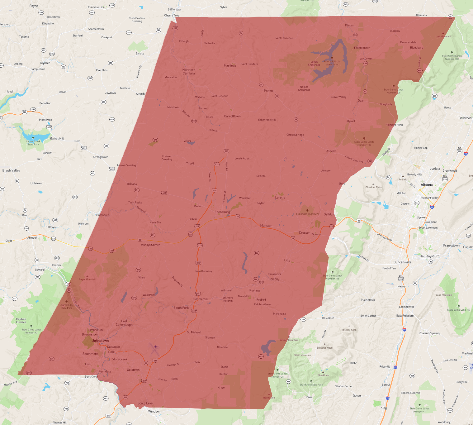 Northern Cambria Pa Map