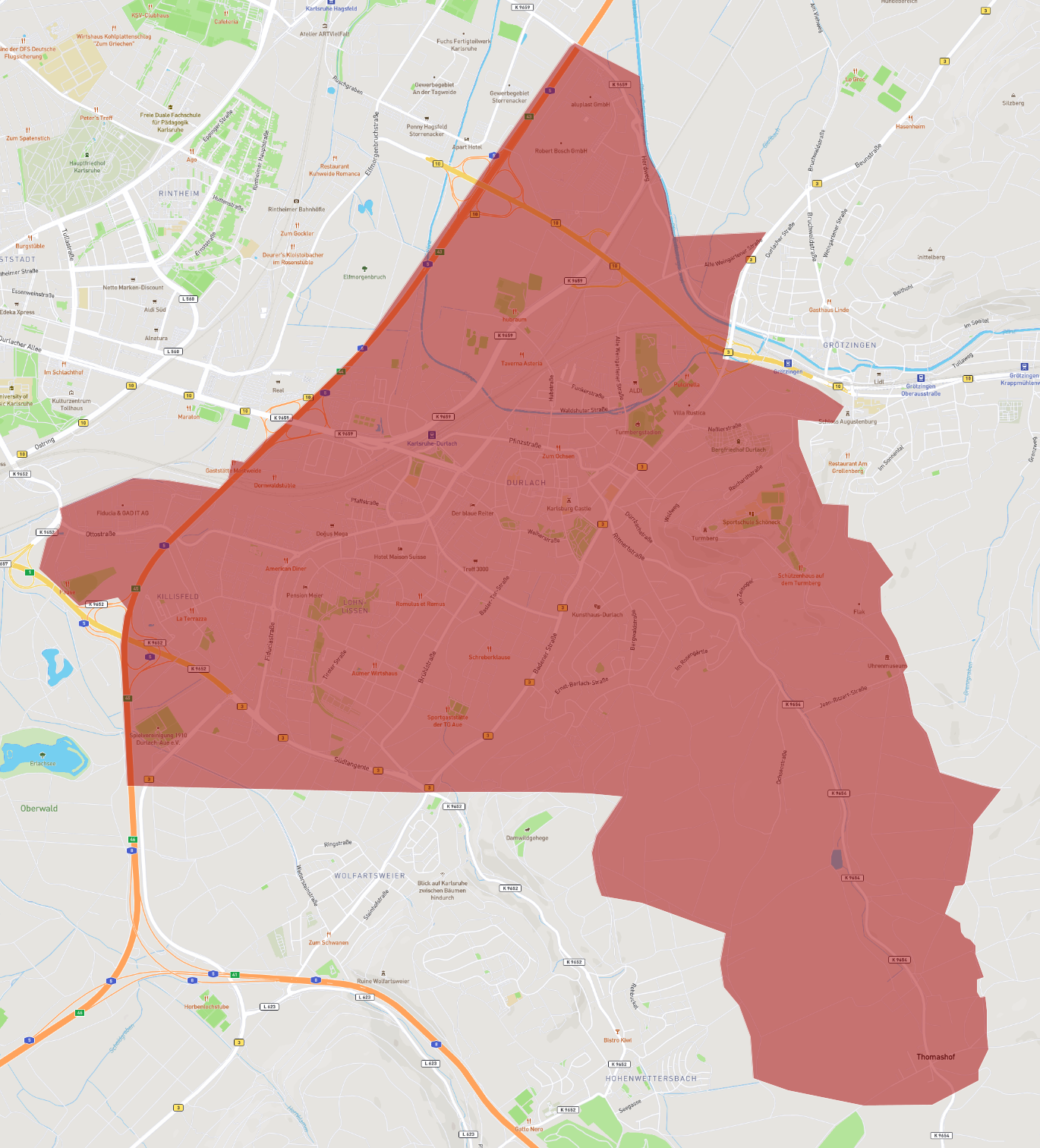 Postleitzahl 76227 - Karlsruhe - AtlasBig.com