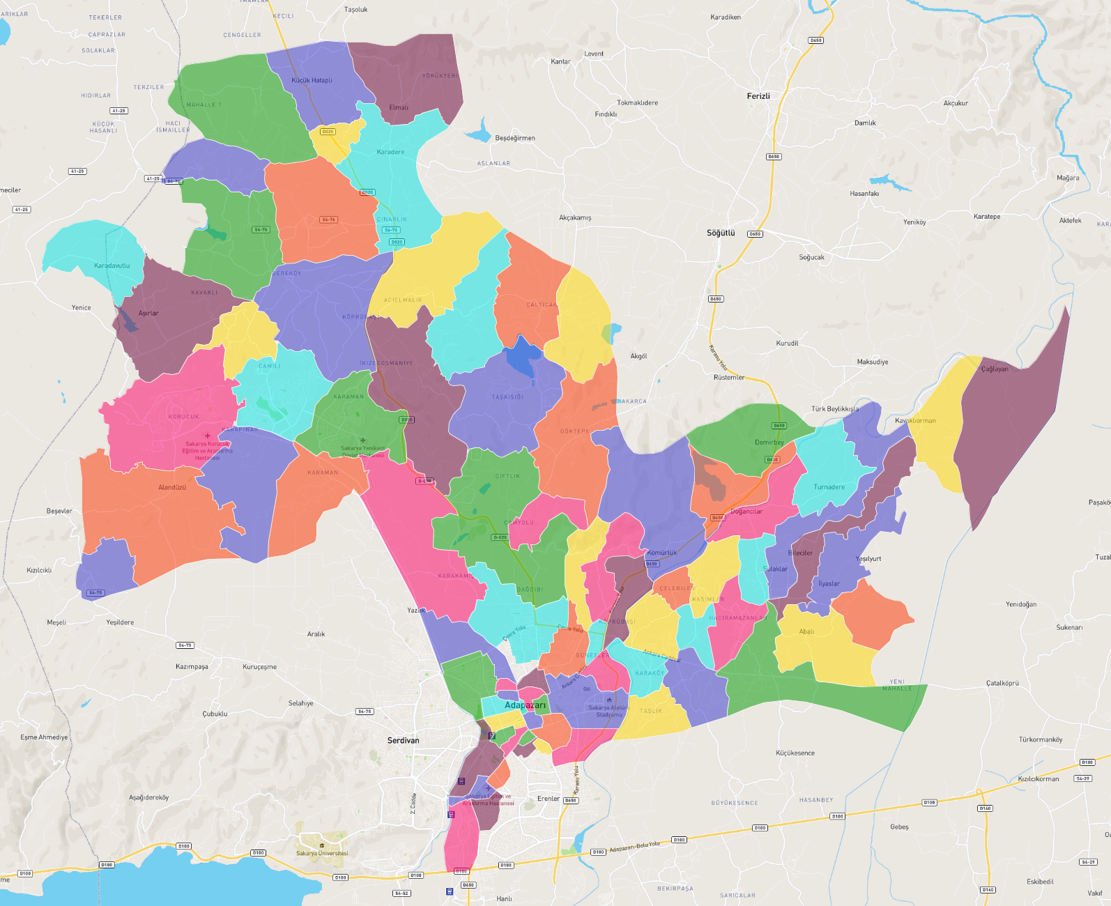 Sakarya Adapazarı'nın Mahalleleri - AtlasBig.com