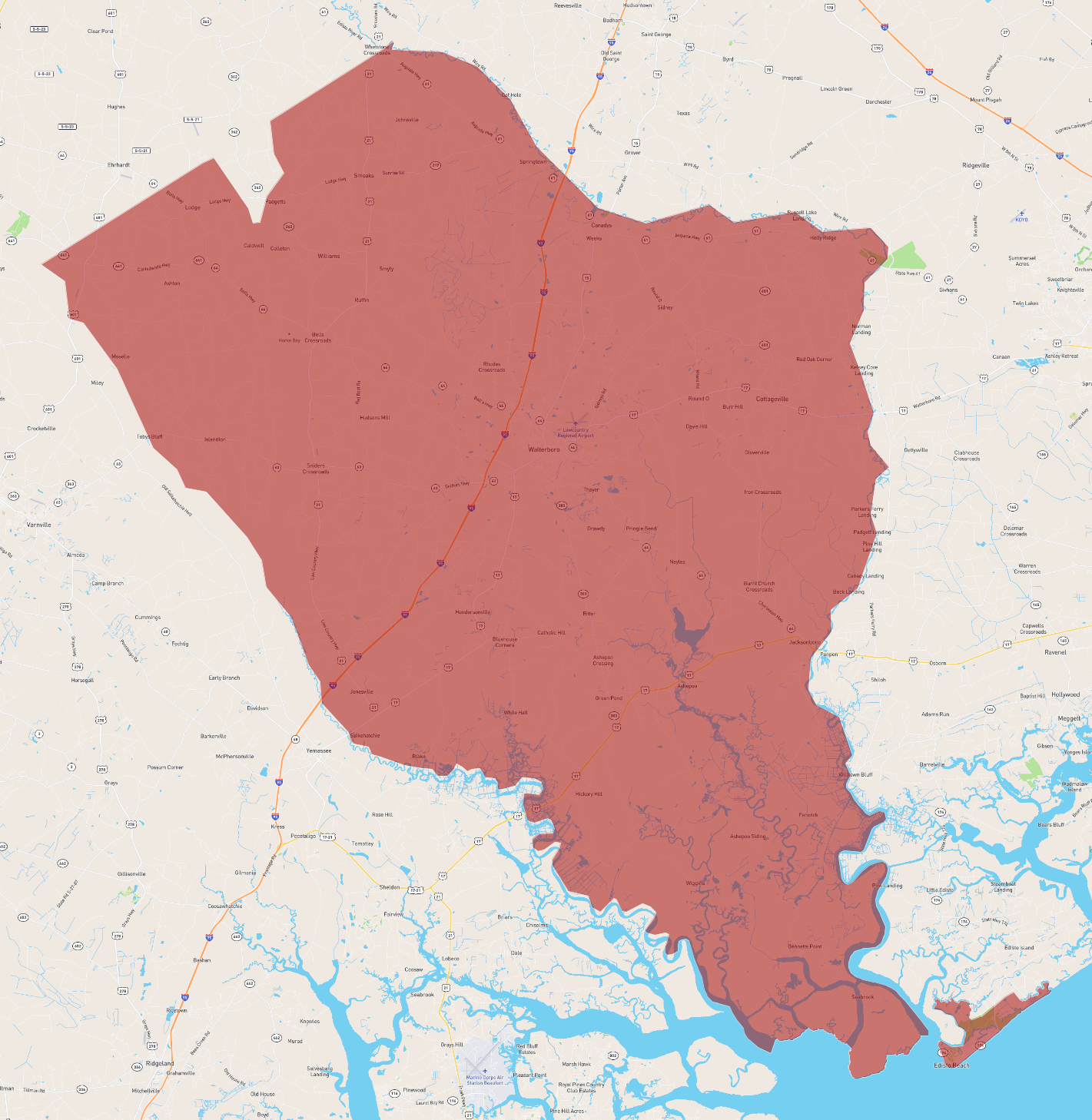 Colleton County Gis Map South Carolina Colleton County - Atlasbig.com