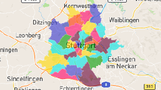 Stuttgart Postleitzahlen Karte - AtlasBig.com
