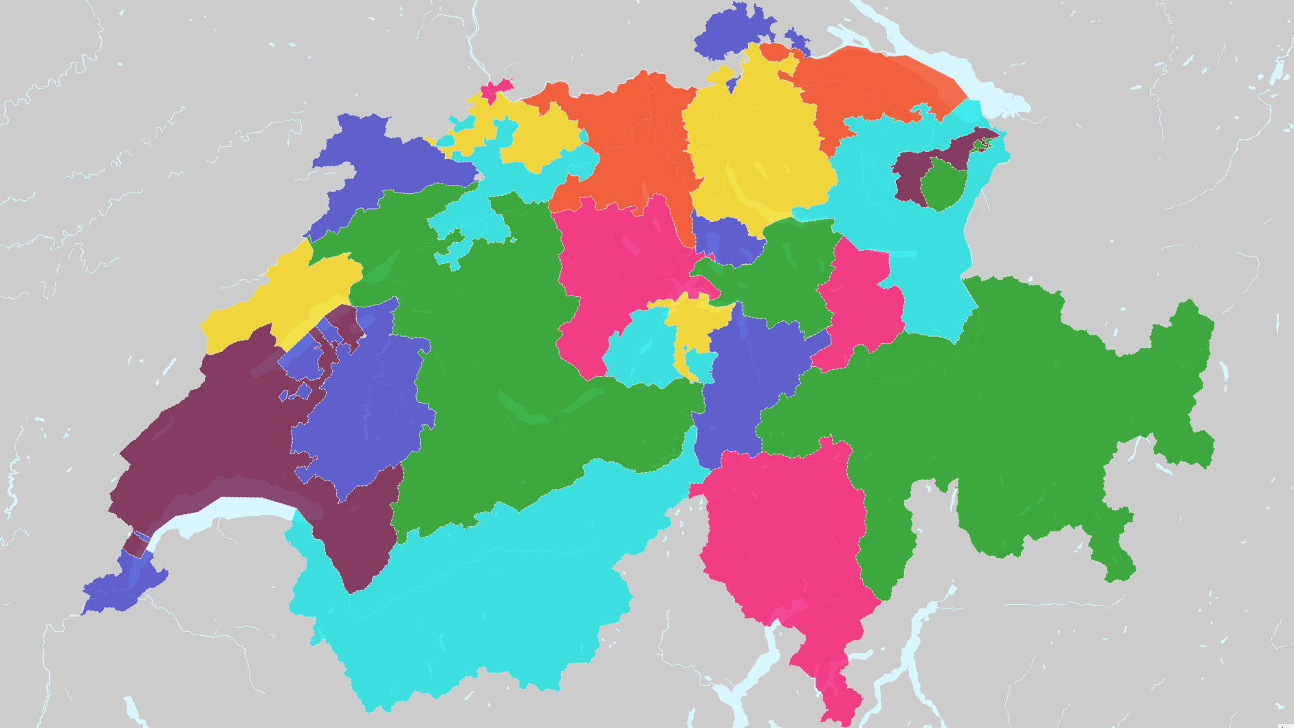 Cantons of Switzerland on Interactive Map