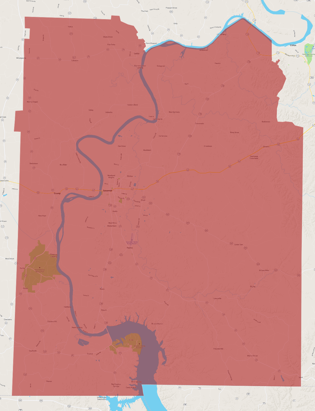 Tennessee Hardin County - AtlasBig.com