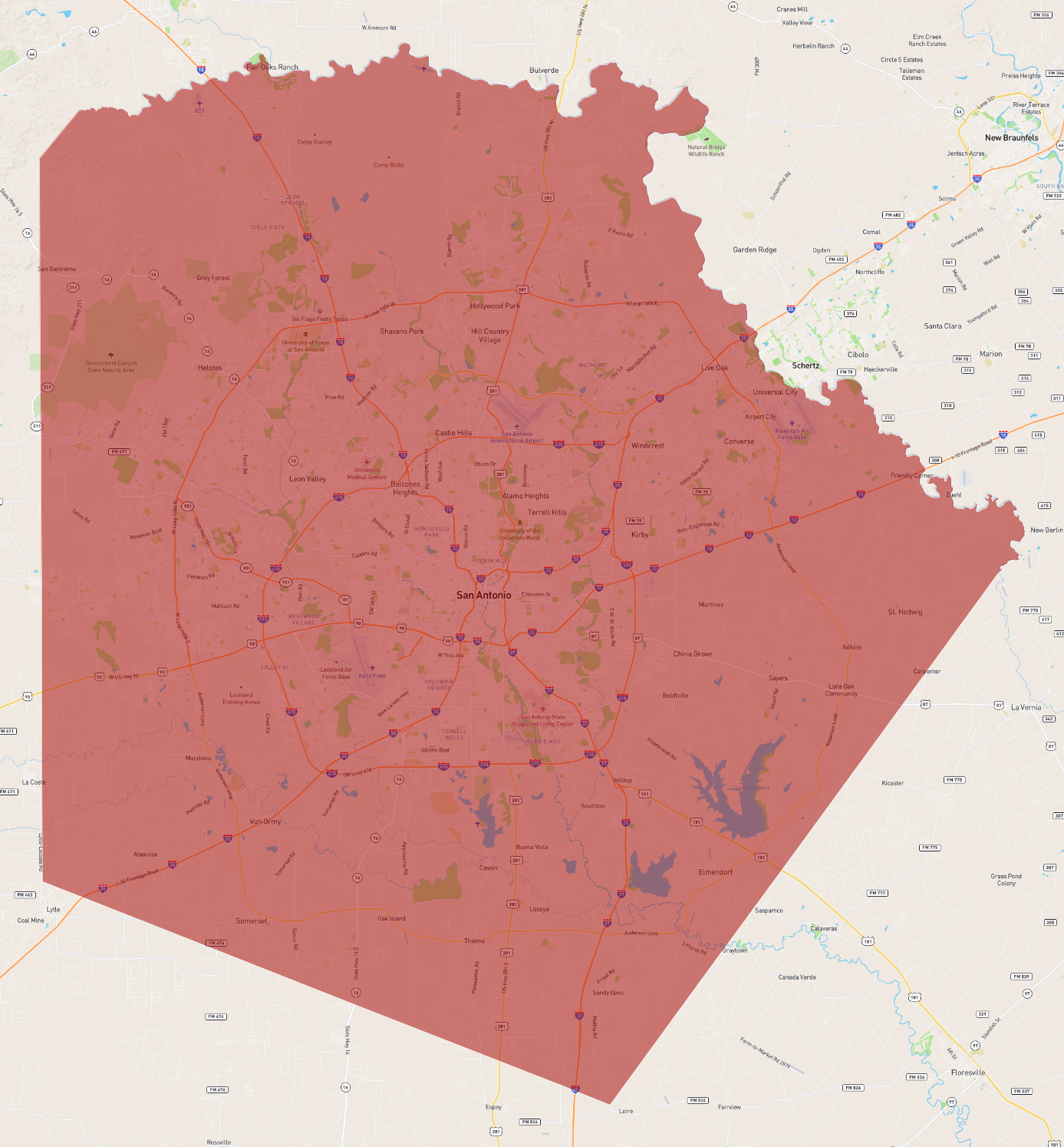 Bexar County Map
