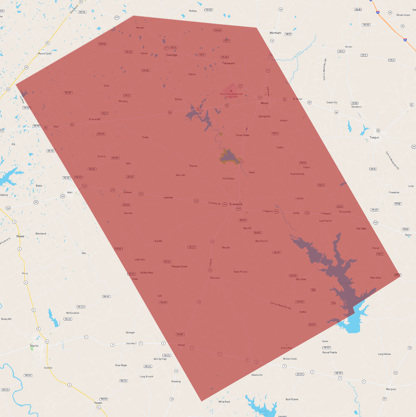 Limestone County Map